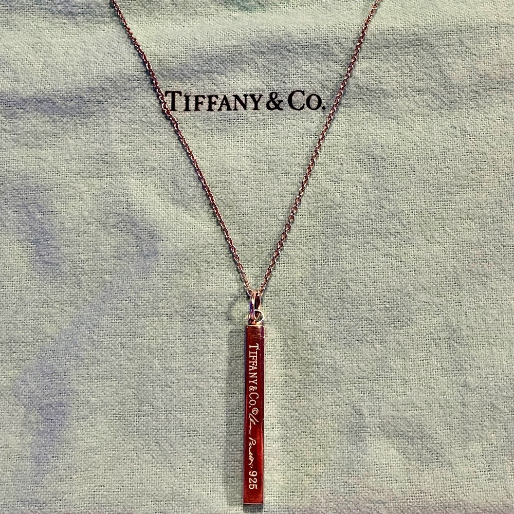 Tiffany & Co. Silver Bar Pendant Necklace